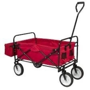 Utility Wagon Cart w/ Folding Design, 2 Cup Holders, Removable Canopy