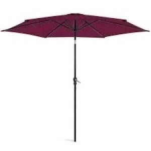 Outdoor Steel Market Patio Umbrella Decoration w/ Tilt, Crank Lift - 10ft