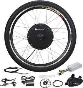 Voilamart Electric Bicycle Wheel Kit 26" Front Wheel 48V 1000W E-Bike Conversion Kit, Cycling Hub Motor with Intelligent Controller and PAS System