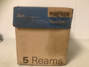 Case of (5) Reams 8.5"x11" Letter Office Paper