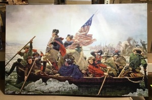 Washington Crossing the Delaware Canvas, Minor Cosmetic Damage 29.5" x 48" - E-Comm Return 