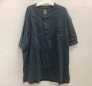 Mens Henley Shirt w/ Pocket, Size 2XL