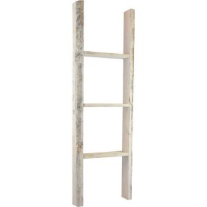 Rustic White Wood Decorative Ladder