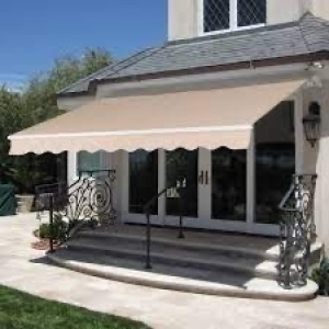 Retractable Patio Awning Cover w/ Aluminum Frame, Crank Handle - 98x80in
