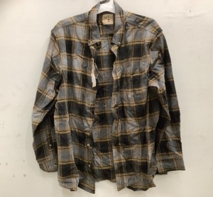 Mens Button-Down Plaid Shirt, Size XL