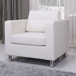 Gold Sparrow Detroit Faux Leather Club Chair, White - E-Comm Return, Appears New