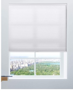 Calyx Interiors Cordless Honeycomb 9/16- Inch Cellular Shade, 34-Inch Width by 60-Inch Height, Light Filtering White, Like New, Retail - $34.46