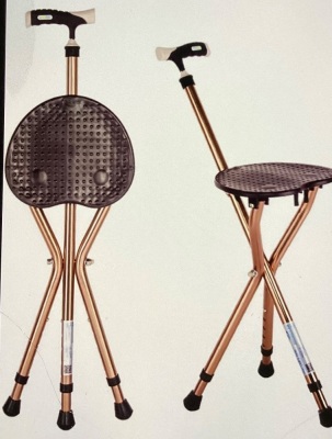 Yayayo Hold 440 lbs Folding Canes with Seat Walking StickHeight Adjustment Cane Seat Capacity Frosted Handle withMagnetic Therapy Stone Massage Crutches Stool, Like New, Retail - $49.70