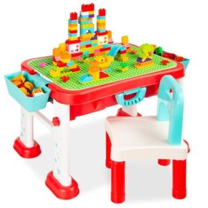 Kids 8-in-1 Activity Table Building Block Station