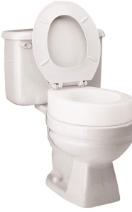 Carex Toilet Seat Riser, Round Raised Toilet Seat Adds 3.5 inches toToilet Height, for Assistance Bending or Sitting, 300 Pound Weight Capacity, Like New, Retail - $29.51