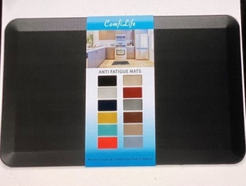 ComfiLife Anti Fatique Floor Mat - 3/4 Inch Thick PerfectKitchen Mat, Standing Desk Mat - Comfort at Home, Office,Garage - Durable - Stain Resistant - Non-Slip Bottom (20" x32" Black), New, Retail - $36.76