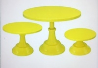 3-Set Cake Stand Set, Metal Cupcake Dessert Holder PartyServing Tray for Baby Shower Wedding Birthday PartiesCelebration,Yellow, Like New, Retail - $40.99