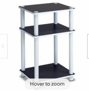 Furinno Just Turn-N-Tube Engineered Wood 3-Tier End Table in White, Like New, retail - $34.33