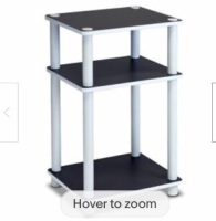 Furinno Just Turn-N-Tube Engineered&nbsp;Wood 3-Tier End Table in White, Like New, retail - $34.33