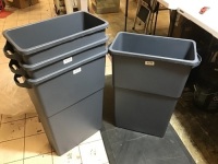 Lot of (4)&nbsp;Genuine Joe GJO60465 Plastic Space Saving Waste Container, 23 gallon - E-Comm Returns, Appear New