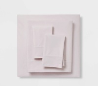 Twin 300 Thread Count Organic Cotton Solid Sheet Set Blush, Like New, retail - $45