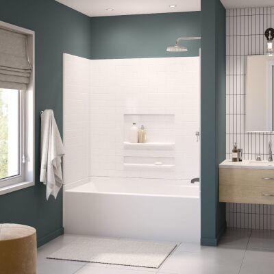 MAAX Vellamo White Acrylic Rectangular Bathtub 60"x30"x20 5/8"