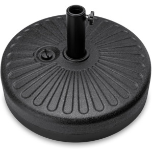 Plastic Patio Umbrella Base Pole Holder Accessory w/ Adjustable Knob, Appears New