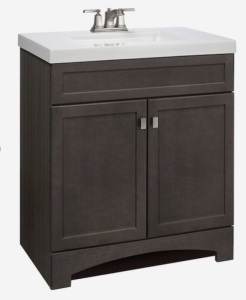 Style Selections Drayden 30-in Heirloom Single Sink Bathroom Vanity with White Cultured Marble Top, E-Commerce Return/Appears New