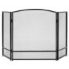 3-Panel Simple Steel Mesh Fireplace Screen w/ Rustic Worn Finish - 47x29in