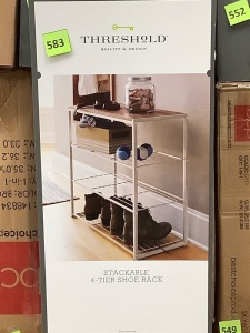 Stackable 4 Tier Shoe Rack