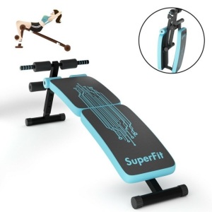 Abdominal Twister Trainer With Adjustable Height Exercise Bench-Blue 