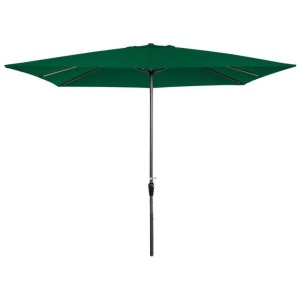 Rectangular Patio Umbrella w/ Easy Crank, UV-Resistant Fabric - 8x11ft, Green, Appears New