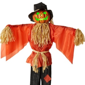 Husker The Corn Keeper Animatronic Scarecrow Halloween Decor w/ LED Eyes, Appears New