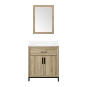 30" Oak Bathroom Vanity and Mirror