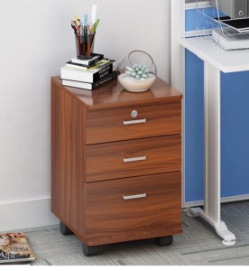 K-COON Brown 3 Drawer Rolling Wood File Cabinet with Locking Wheels, HomeOffice Portable Vertical Mobile Wooden Lateral File Cabinet for Home and Office, Like New, Retail - $190.80