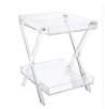 LIKENOW Furniture&nbsp;Acrylic Rectangular&nbsp;Tray Table with 2-Tier&nbsp;Storage,Clear, Modern,&nbsp;Assemble, 20x18inch,&nbsp;High 24 Inch, 16.5 LBS, Like New, Retail - $249.99