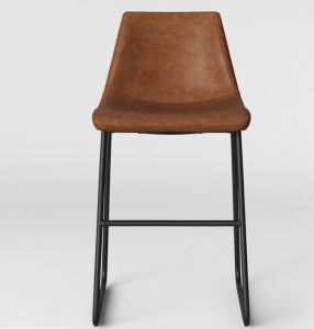 Bowden Upholstered Molded Faux Leather Counter HeightBarstool Caramel - Project 62, L:ike New, Retail - $90