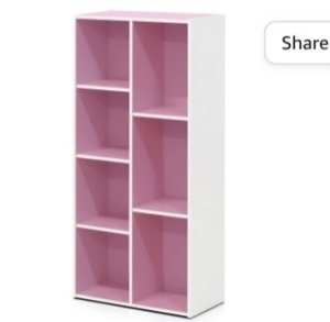 Furinno7-Cube Reversible Open Shelf, White/Pink 11048WH/PI, Like New, Retail - $41.49