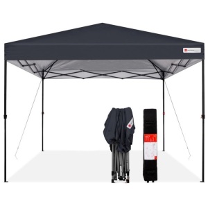 One-Person Setup Instant Pop Up Canopy w/ Wheeled Bag - 10x10ft, Gray, E-Commerce Return/Appears New