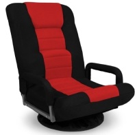 Gaming Floor Chair w/ 360-Degree Swivel, Armrest, Adjustable Backrest, Black/Red, E-Commerce Return/Appears New