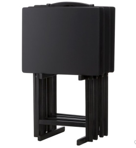 5pc TV Tray Set Wood Black - Plastic Dev Group, Like New, retail - $54.99