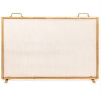 Single Panel&nbsp;Handcrafted Steel&nbsp;Mesh Fireplace Screen&nbsp;w/ Handles - 38x27in, Like New, Retail - $59.99