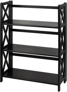 Casual Home Montego 3-Shelf Folding Bookcase, Black - Appears New 