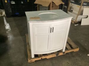 30" Bow Front Vanity with Marble Top