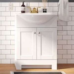 Style Selections Euro 24-in White Single Sink Bathroom Vanity with White Cultured Marble Top