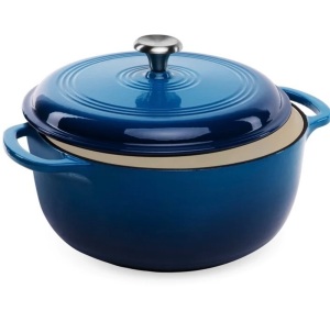 6qt Non-Stick Enamel Cast-Iron Dutch Oven Kitchen Cookware w/ Side Handles, Like New, Retai - $49.99