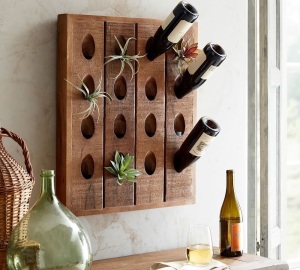 French Wine Bottle Wall Rack, Natural, Like New, retail - $249