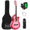 Beginner Acoustic Electric Cutaway Guitar Set w/ Case, Strap - 38in
