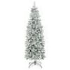 7.5'&nbsp;Snow Flocked Artificial Pencil Christmas Tree w/ Stand&nbsp;
