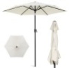 Outdoor Market Patio Umbrella w/ Push Button Tilt, Crank Lift - 7.5ft, Cream, Appears New