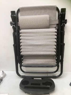 BCP, Set of 2 Adjustable Steel Mesh Zero Gravity Lounge Chair W/ Pillow & Cup Holder, Ice Gray