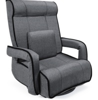 Oversized Swivel Gaming Floor Chair w/ Armrest, Adjustable Backrest, Dark Gray, Appears New