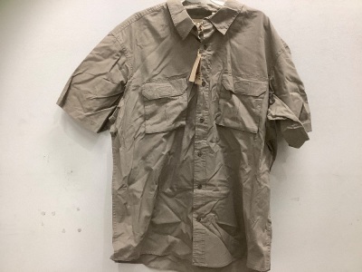 Mens Button-Down Short Sleeve Shirt, Size 2XL
