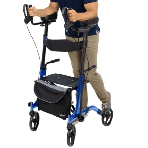 Vive Health Upright Rollator Walker, Blue MOB1033BLU - Appears New  