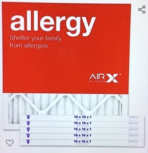 AIR ALLERGY Premium 16x16x1 Air Filter MERV 11 6 Pack ACAir Conditioner Furnace Filters - Made in the USA, Like New, Retail - $58